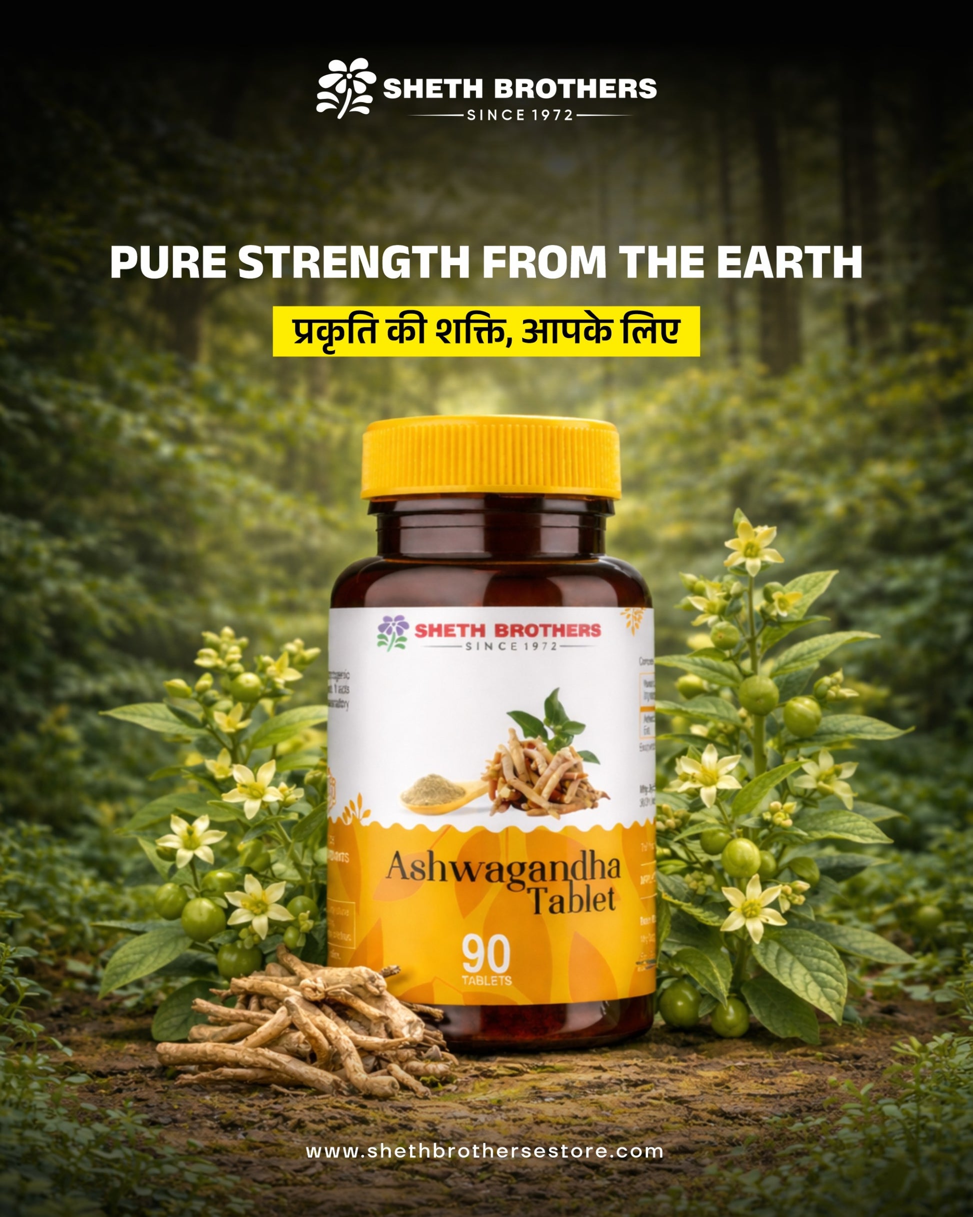 Sheth Brothers Ashwagandha Tablets  to support your overall physical and mental well-being.