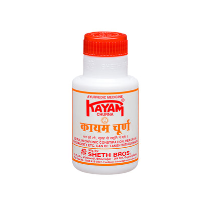 Kayam Churna by Sheth Brothers - useful in chronic constipation, headache, gas and hyperacidity.