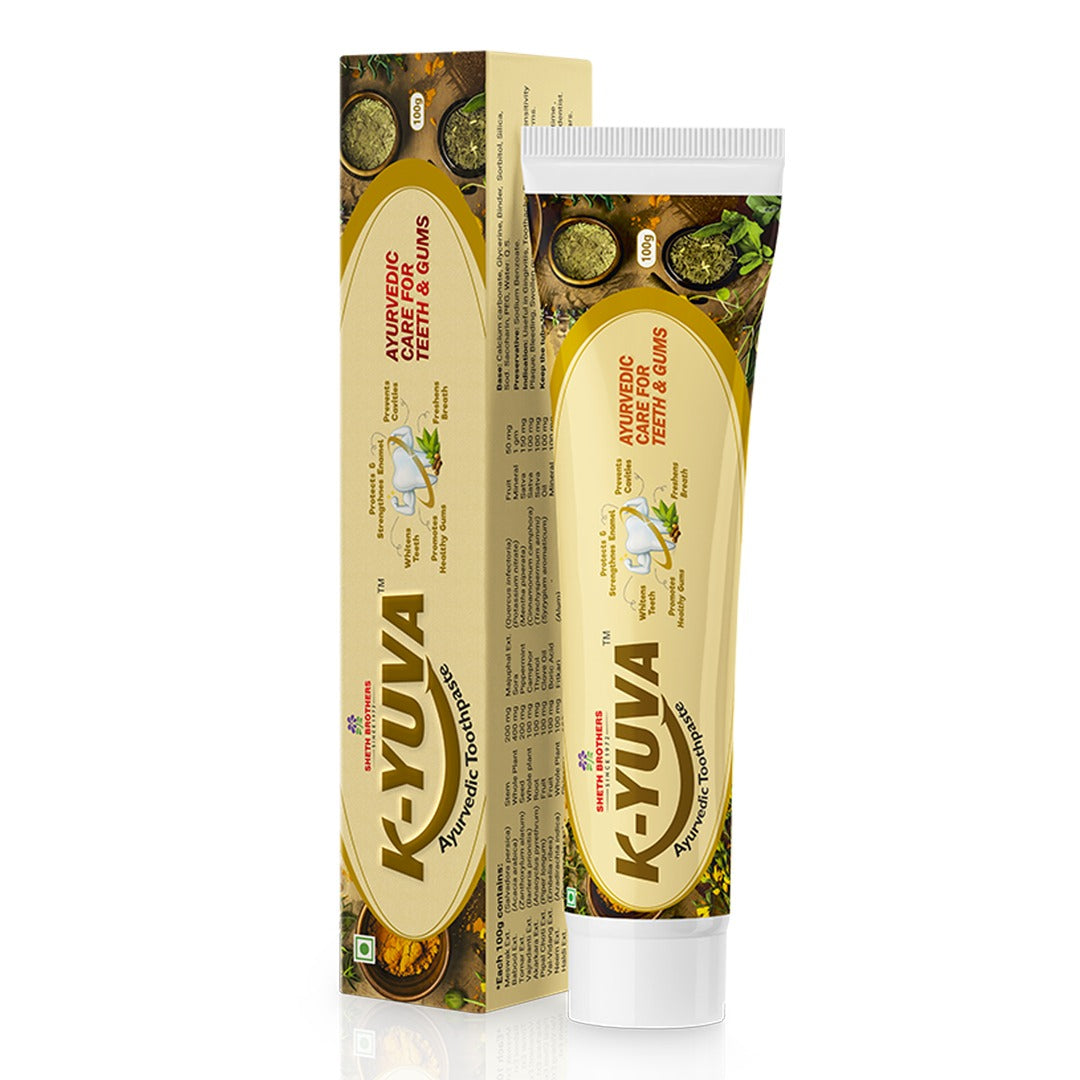 Ayurvedic toothpaste tube with matching cartons, pack of two