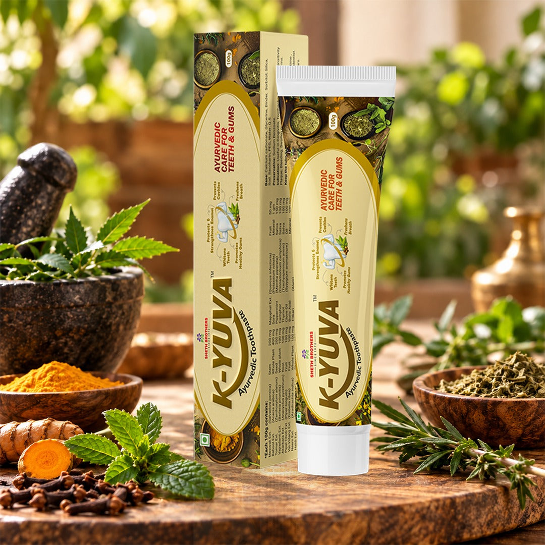 Ayurvedic toothpaste tube and box set, pack of two
