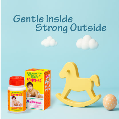 Somva-34 Powder   (Pack of 2) by Sheth Brothers which supports healthy digestion in kids.